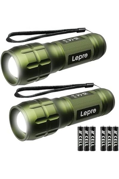 LEPRO LED Torch Battery Powered, Small Bright Flashlight, Adjustable Focus, Water Resistant Pocket T