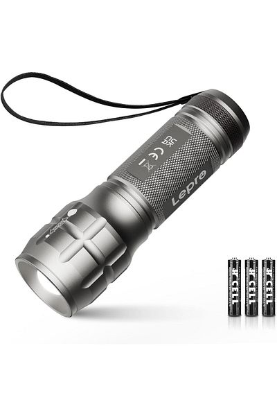 LEPRO LED Torch Battery Powered, Small Bright Flashlight, Adjustable Focus, Water Resistant Pocket T