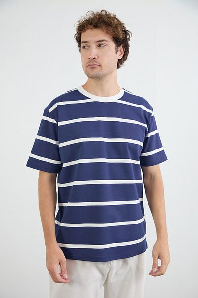 Fulla Moda Μπλουζάκι με ριγέ Crew Neck Oversize