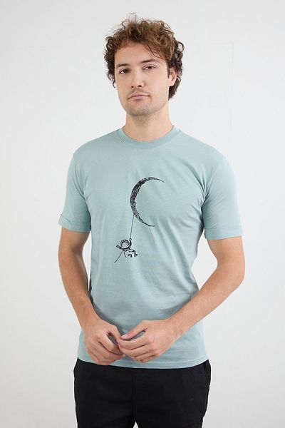 Fulla Moda Tricou cu decolteu cu imprimeu astronaut