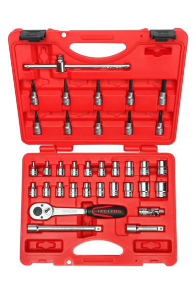 İzeltaş İzeltaş 3/8” Six Corner Socket Wrench & Socket Allen Set (35 Pieces, mm)
