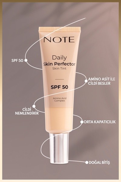 NOTE Daily Skin Perfector Skin Tint Spf 50 Tone Equalizing Natural Finish Tinted Moisturizer - 100
