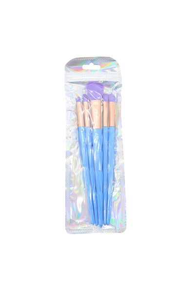 OEM Set de frumusete cu pensule portabile de machiaj, 5 piese, SL-21036albastru