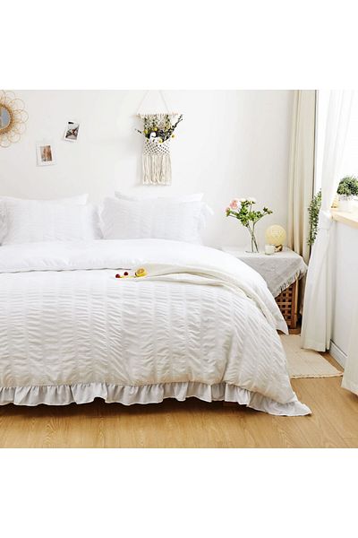 MILDLY Bed Linen, Microfiber, White, 135 X 200 Cm/ 80 X 80 Cm