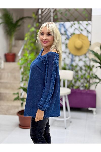 Punta Otantik Sc2403 Washable Knitwear Sweater Navy Blue