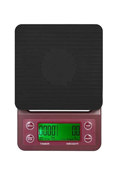 COOYA Digital LCD Display Coffee Drip Scale With Timer Pink/Black 5kg