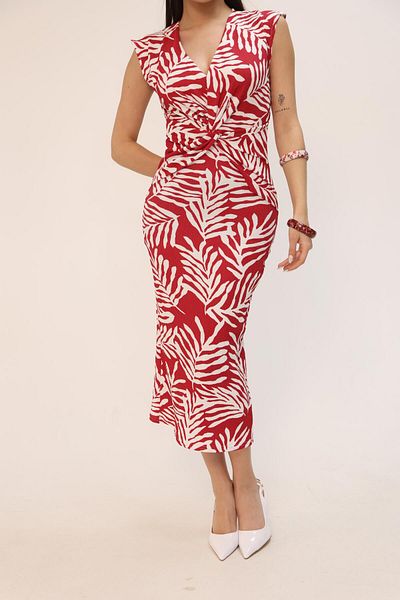 MILANOFOX Knotted V-Neck Wrap Dress – Elegant Choice for Casual, Vacation and Invitation Combinations