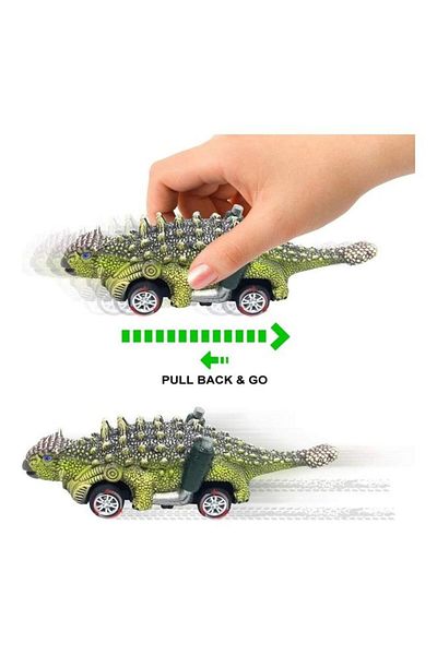 COOYA Dinosaur Toy Pull Back Cars,6 Pack Dino Toys for 3 Year Old Boys Girls and Toddlers, Dinosaur Games