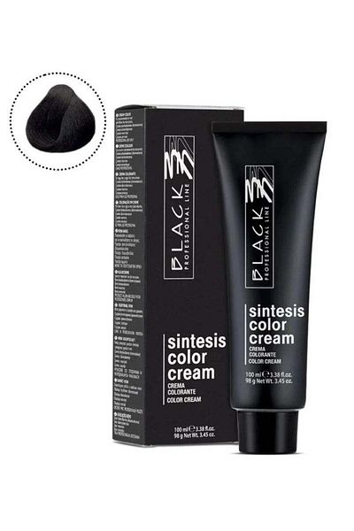 BLACK PROFESSIONAL LINE Sintesis Color Cream 1.0 – Permanent Black Hair Dye 100ml