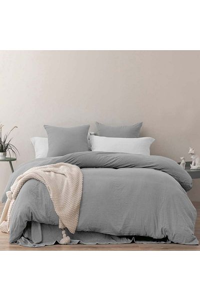 MILDLY Bed Linen, 2 Pieces, Grey, Microfiber, 135 X 200 Cm/ 80 X 80 Cm