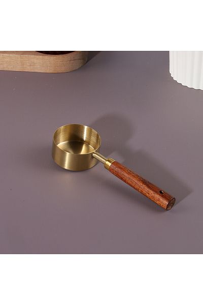 AROW Wooden Handle Gold Measuring Spoon 60 ml