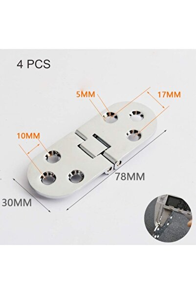 Sunmostar Set 4 Folding Hinges for Furniture, Sunmostar, Zinc, Silver