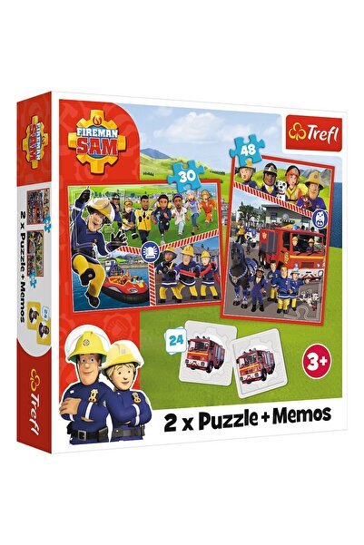 Trefl Set de 2 puzzle-uri + joc de memorie Fireman Sam Echipa de Pompieri, 30...