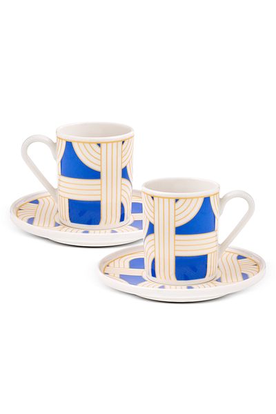 Aryıldız Havana Blue 4 Piece Coffee Cup Set for 2 People 90 ml