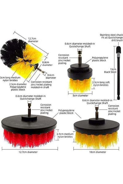 COOYA 37 Pcs Drill Brush Attachments Set,Scrub Pads & Sponge,Power Scrubber Drill with Long Extension