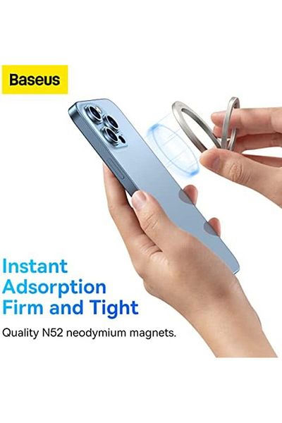 Baseus Halo Series Cell Phone Ring Holder Stand, 360° Rotation Magnetic Ring Stand for Magnetic Wir
