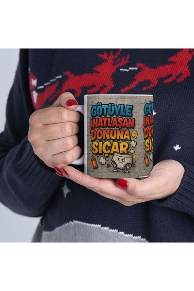 sıradışıhediyem Graffiti Wall Writing Concise Words Mug Cup Gift to Friend Birthday Gift