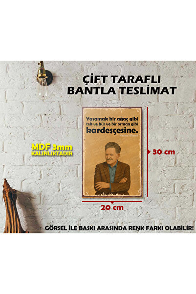 Borambalaj Sözlü Nazım Hikmet Edebiyat Posteri (20x30cm)