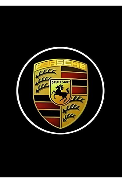 EarthKeepers Set de 2 holograme LED THK, logo Porsche pentru ușile mașinii, întrerupător inteligent cu senzor, proiecție HD