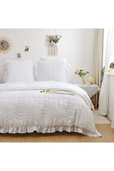 MILDLY bed linen, microfiber, white, 155 x 220 cm/ 80 x 80 cm