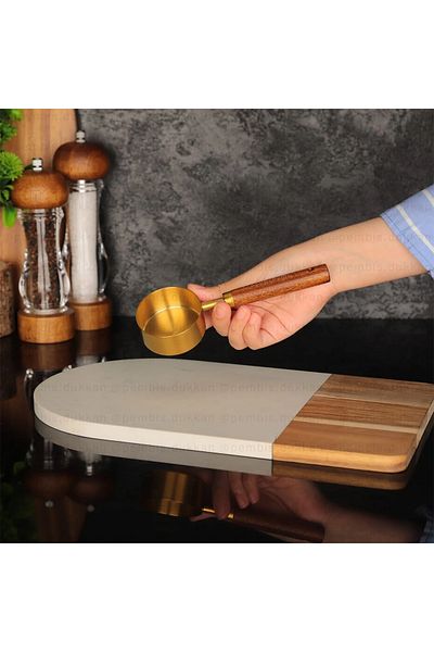 AROW Wooden Handle Gold Measuring Spoon 60 ml