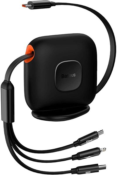 Baseus (3-in-1) 100W Charging Cable, Retractable Multi Charging Desktop Organizer Cable from USB C t