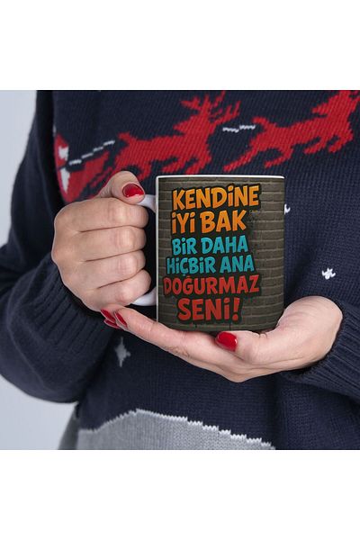 sıradışıhediyem Graffiti Wall Writing Concise Words Mug Cup Gift to Friend Birthday Gift