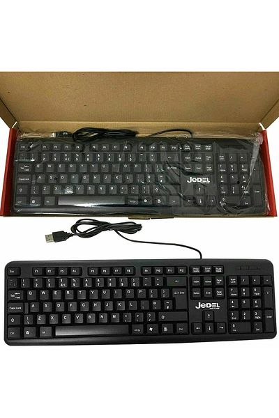 jedel Wired Slim USB Keyboard Full Sized UK QWERTY Layout Spill-resistant PC