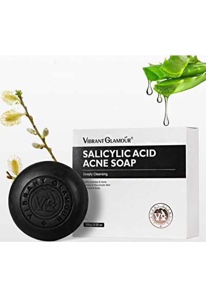 Vibrant Glamour صابون حمض الساليسيليك لعلاج حب الشباب وتقشير المسام وتنعيم ال...