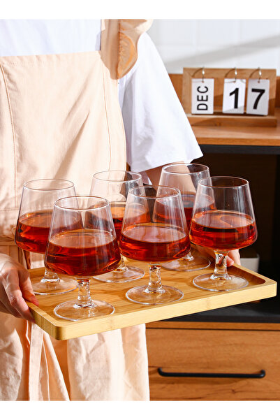 sharpdo 6-Pieces 480 ml Flat Diamond Glass High Foot Juice Cup