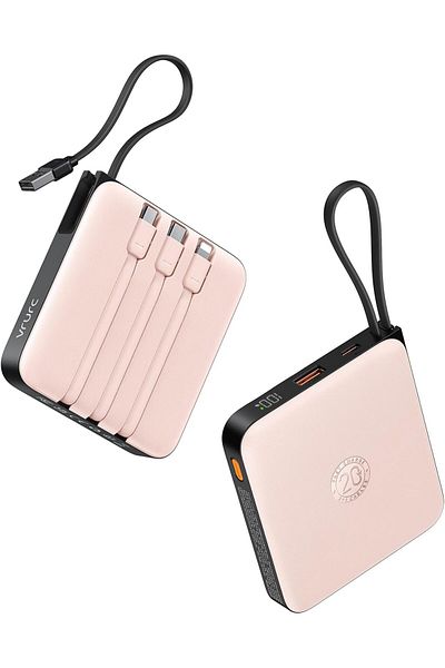 Generic VRURC 20000mAh Power Bank with Built-in Cables, 22.5W Fast Charging Phone Portable Charger, USB C Ba