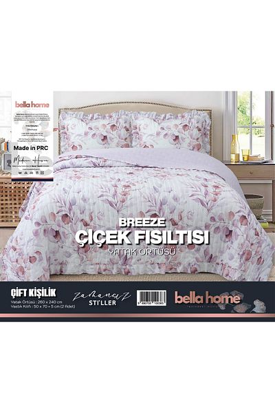 Bella Home Breeze Ruffled Double Bedspread Set - 260X240 cm