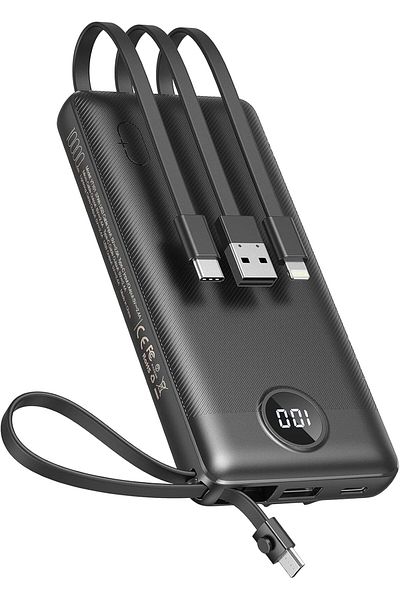 Generic VEEKTOMX Power Bank with Built-in Cables, Portable Charger for iPhone, USB C LED Display External Ba