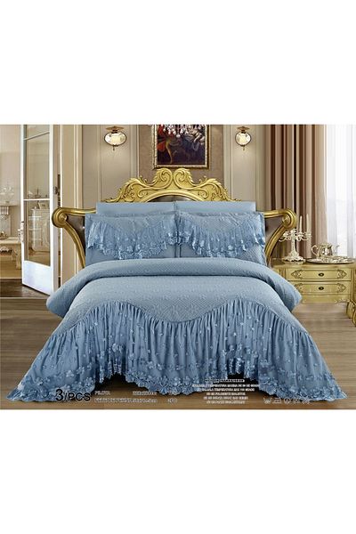 CHIRASO CHIRASO Bedspread Set, Fine Microfiber, with Embroidery, 3 Pieces, 220x280cm, 2 Pillowcases 50x70+5cm