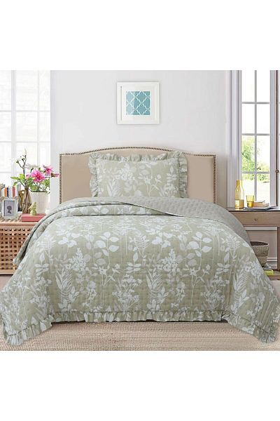 Bella Home Set cuvertură de pat de o persoană Breeze Frilly - 180x240 cm