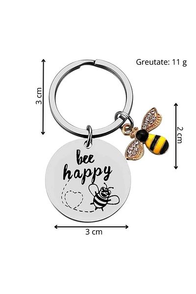 OEM "Be Happy" keychain, cute and positive for friends and family, multicolor