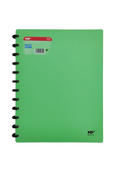 Main Paper A4 plastic folder in various colors with 25 protective sheets