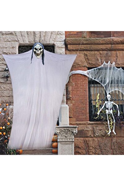 Idefair Halloween floating ghost, fabric, white, 3.3 x 2m