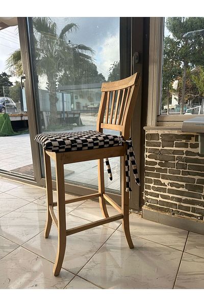 çataloğlu tekstil Διακοσμητικό Puffy Flame Checkerboard Μαξιλάρι καρέκλας 4 τεμαχίων (ΜΟΝΟ ΚΑΛΥΜΜΑ)