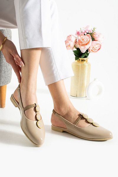 Jackers Summer Ballerinas with Stone Detail and Open Back Elastic