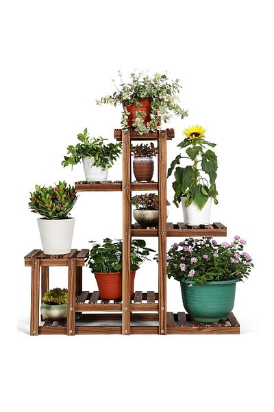 rexa Wood Plant Flower Rack Plant Stand Multiple Planter Holder Display Storage Shelves