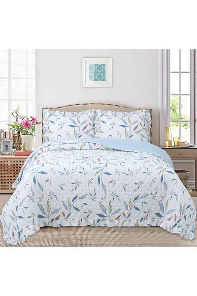 Bella Home Breeze Ruffled Double Bedspread Set - 260X240 cm