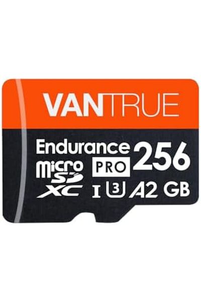 VANTRUE 256GB microSD UHS-I U3 V30 Class 10 4K UHD Video High Speed Transfer Monitoring SD Card with