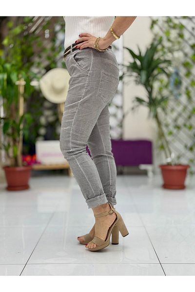 Punta Otantik Nc21358 Italian Coton Trousers Gray