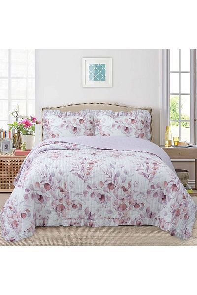 Bella Home Breeze Ruffled Double Bedspread Set - 260X240 cm
