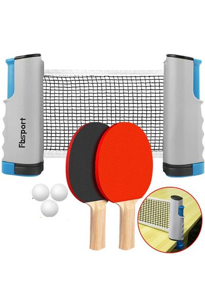 Janissary Table Tennis Set Racket + Table Tennis Net + 3 Balls Portable 170 cm Compatible with All Tables