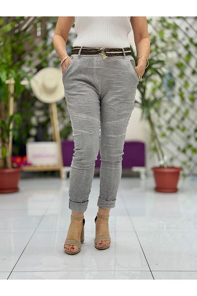 Punta Otantik Nc21358 Italian Coton Trousers Gray