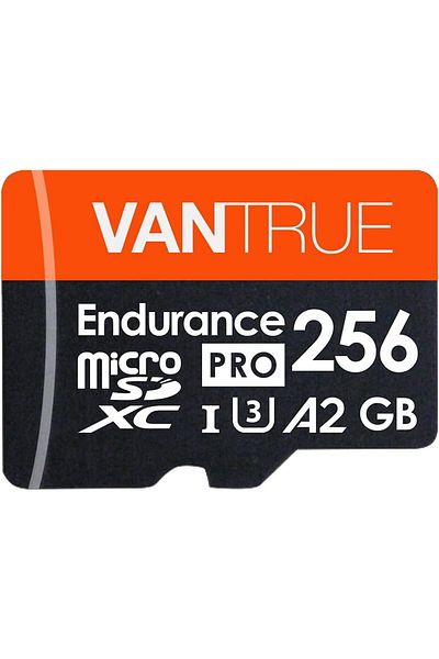 VANTRUE 256GB microSD UHS-I U3 V30 Class 10 4K UHD Video High Speed Transfer Monitoring SD Card with