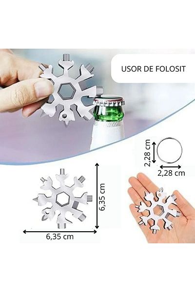 OEM Multifunctional "Snowflake" keychain, useful gadget for men, outdoor enthusiasts and cyclists