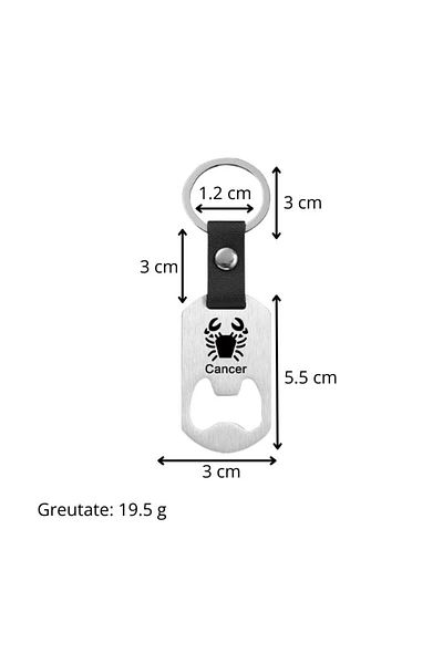 OEM "Wise Cancer" keychain, symbolic accessory with opener for Cancer natives